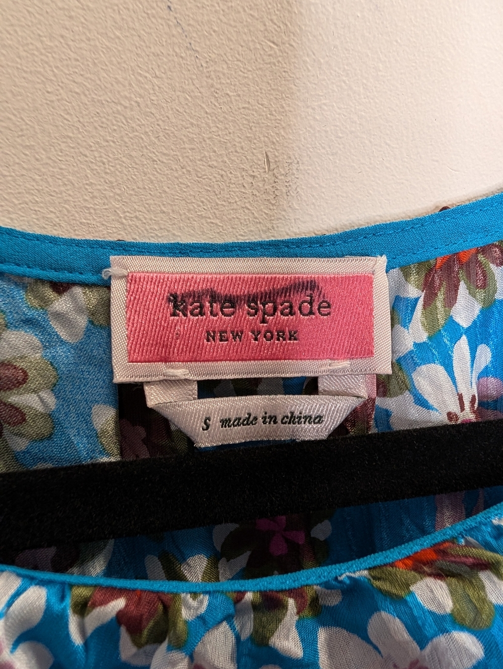 Kate Spade Pacific Petals Silk Floral Blouse Blue Sheer Ruffle Sleeve Top Small - Picture 4 of 8